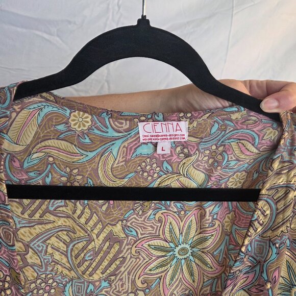 Cierra, Size L, Gold and Blue Silk - Picture 5 of 5